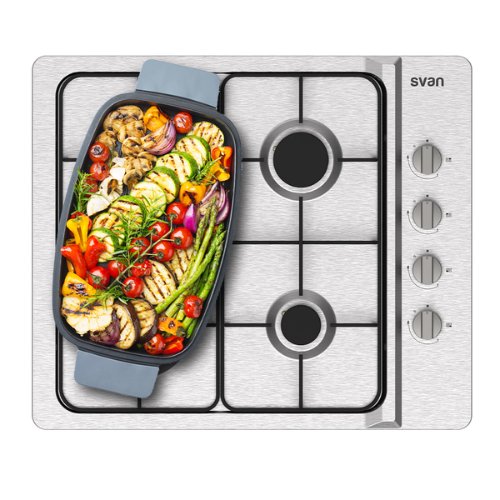 ENCIMERA SVAN SG4600X GAS INOX 8500W 4FGO MANDO DE