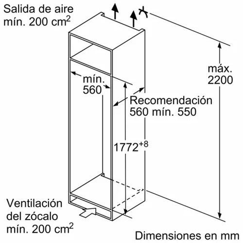 FRIGORIFICO BOSCH KIR81ADD0 INTEG 177,5X56CM D