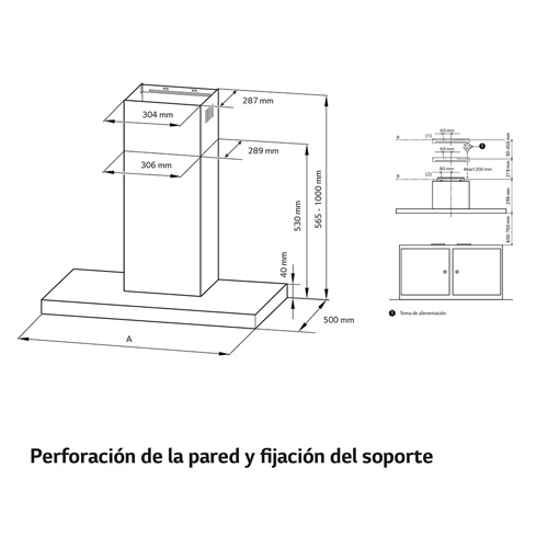 CAMPANA LG HCEZ3626S EXTRACTORA 90CM ACERO INOX A