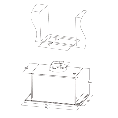 CAMPANA ASPES AGF5200CB GRUPO FILT BLANC 50CM C