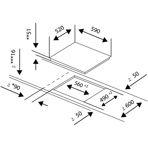 INDUCCION WONDER WI3600 3ZNAS CRISTAL NEG 60CM