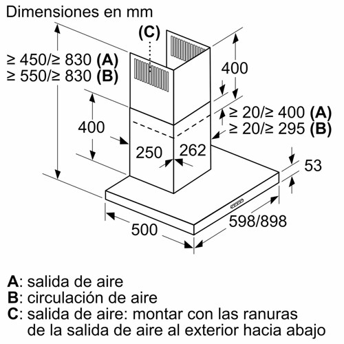 CAMPANA BALAY 3BC065MN DECOR PARED 60CM NEG C