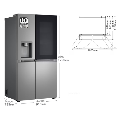 FRIGORIFICO LG GSXE81PYBD AMERIC DISPENS INOX 179