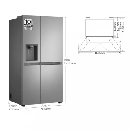 FRIGORIFICO LG GSLC40PYPE SIDE BY SIDE INOX 179 E