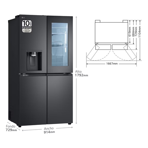 FRIGORIFICO LG GMG961EVKE AMERIC ACERO NEG 179CM