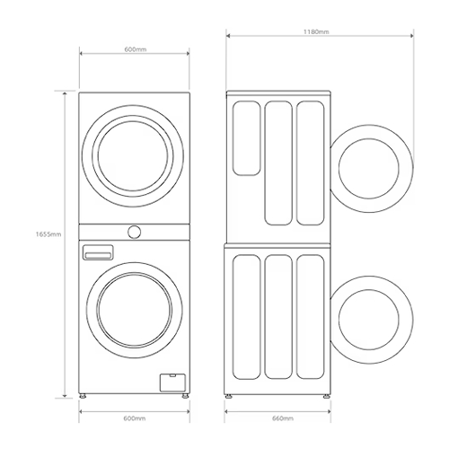 TORRE LAVADO SECADO LG WT1210BBF 12/10KG A/A+++