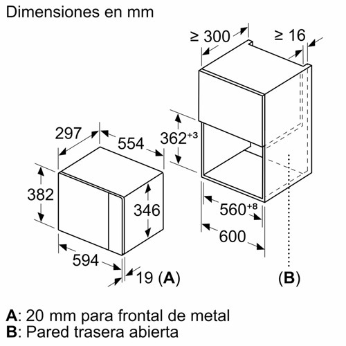 MICROONDAS BALAY 3CP5002N3 INTEGR 20L CR.NEGRO