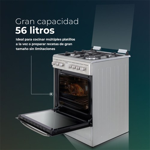 COCINA SVAN SKMW4600X MIXTA GAS BUT INOX 83X61CM
