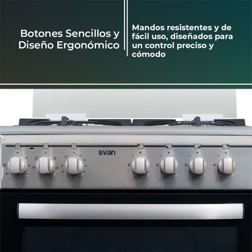 COCINA SVAN SKMW4600X MIXTA GAS BUT INOX 83X61CM