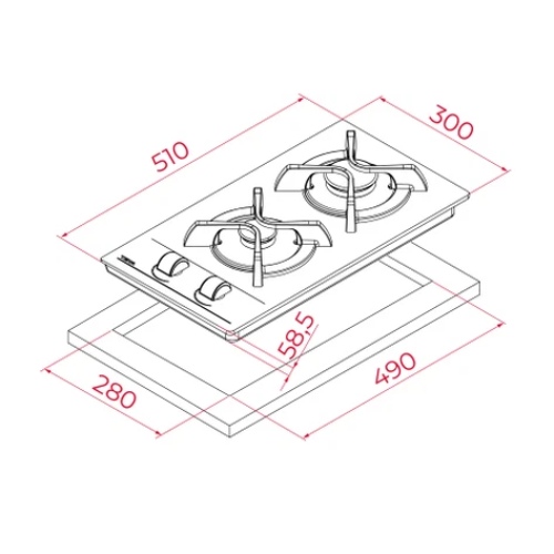 ENCIMERA TEKA GBC32000KLB CRISTAL GAS 112650003
