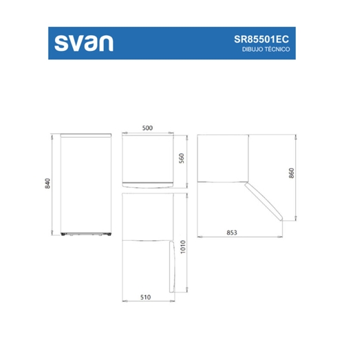 FRIGORIFICO SVAN SR85501EC CICL BLAN 84X50CM 102L