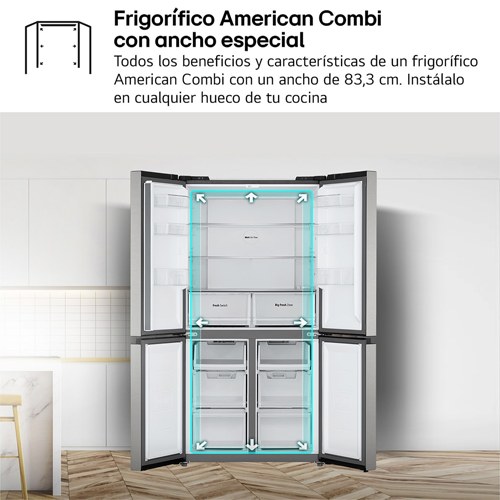 FRIGORIFICO LG GMM41MSBEM COMBI NF SILVER 474L E