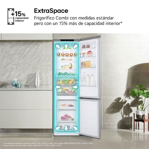FRIGORIFICO LG GBV3200CPY COMBI INOX 2MT CGBV C