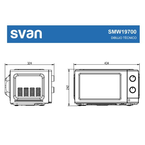 MICROONDAS SVAN SMW19700 INDEP BL 19L 700W MANUAL