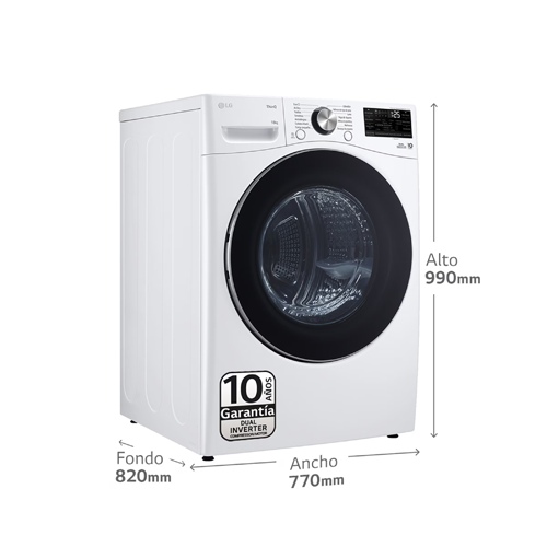SECADORA LG RH18U8AVCW IND B.CALOR BL 18KG A+++