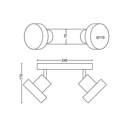 FOCO PHILIPS BUKKO 2X4,3W NEGRO 5060230P0