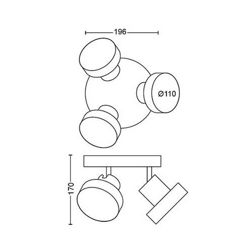 FOCO PHILIPS BUKKO 3X4,3W BLANCO 5060331P0