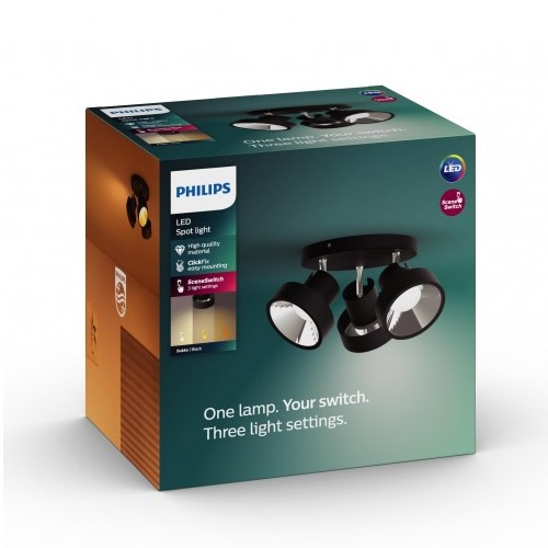 FOCO PHILIPS BUKKO 3X4,3W NEGRO 5060330P0