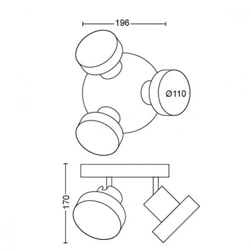 FOCO PHILIPS BUKKO 3X4,3W NEGRO 5060330P0