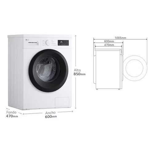 LAVADORA LG F4A10S8NWK VAPOR 8KG 1400RPM A