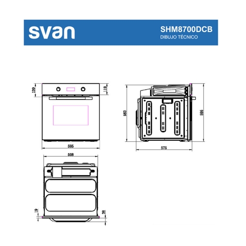 HORNO SVAN SHM8700DX MULTIF INOX 70L A