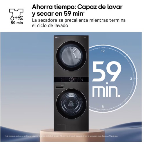 TORRE LAVADO SECADO LG WT1716BBF 17/16KG E/D 1400R