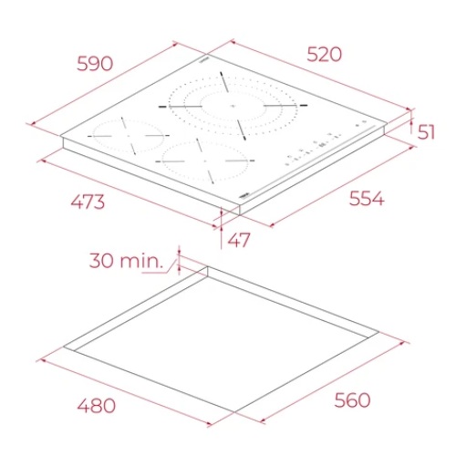 VITROCERAMICA TEKA TBC63120TTC BK 3ZNAS 112550026