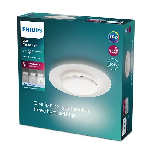 PLAFON PHILIPS GARNET CL580 SS 30W 40K W HV IP20