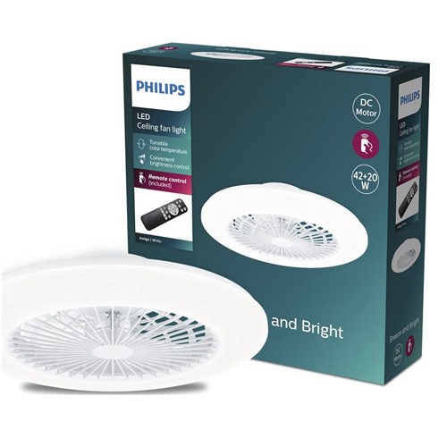 VENTILADOR TECHO PHILIPS AMIGO IR RD BLANC