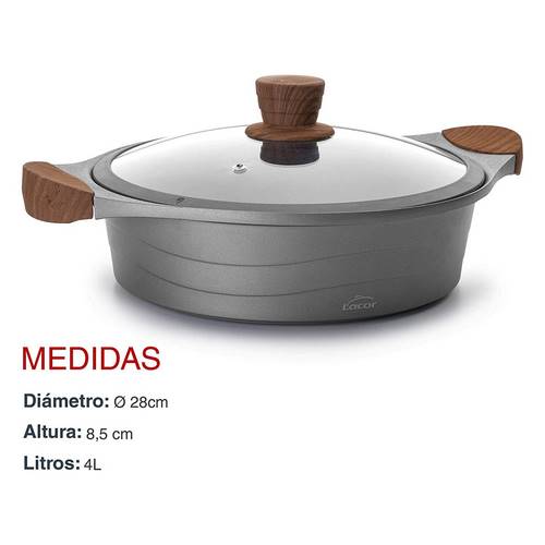CACEROLA LACOR 27327 STILO BAJA T/CRIST 28CM 4L
