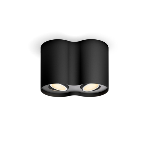 FOCO PHILIPS HUE PILLAR PLATE/SPIRAL BLACK 2X4,2W