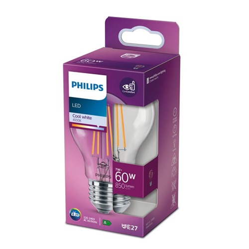 BOMBILLA LED PHILIPS CLASSIC 60W A60 E27 CL