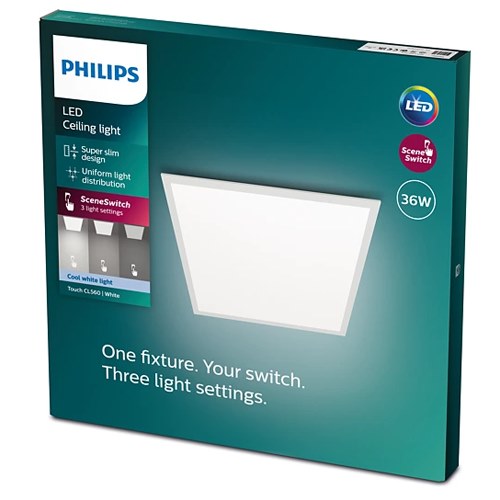 PLAFON PHILIPS TOUCH CL560 SS SQ 36W 27K BLANC