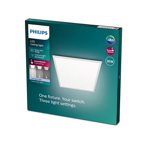 PLAFON PHILIPS TOUCH CL560 SS SQ 36W 40K BLANC