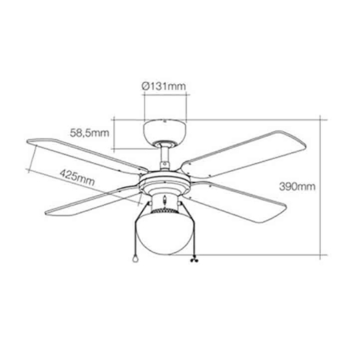 VENTILADOR TECHO EDM CARIBE BLANC 33800