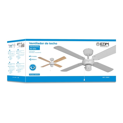VENTILADOR TECHO EDM BALTICO BLANC 33802