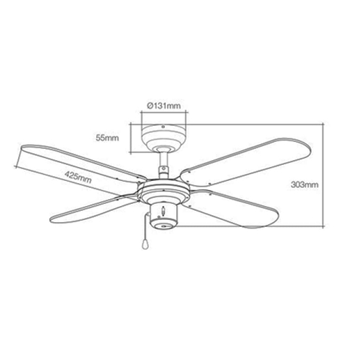 VENTILADOR TECHO EDM BALTICO BLANC 33802