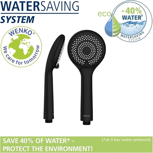 MANGO DUCHA WENKO 24923 WATERSAVING 9,5CM NEGRO