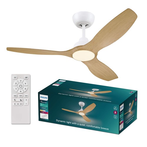 VENTILADOR TECHO PHILIPS OLAS 52' 30W+24W WH&WOOD