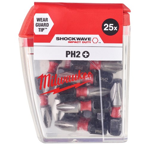 CAJA SHOCKWAVE MILWAUKEE PH2X25MM 25PZS 4932430853
