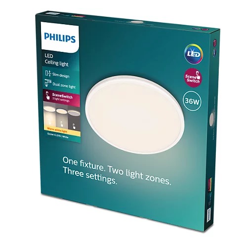 PLAFON PHILIPS OZZIEL CL570 SS RD 36W 27K BLANC