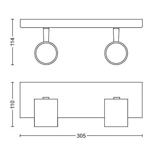 FOCO PHILIPS RUNNER 2X20W NEGR 929003204801