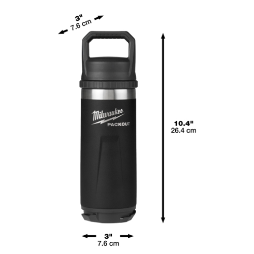 BOTELLA MILWAUKEE PACKOUT 710ML NEGRA 4932493466