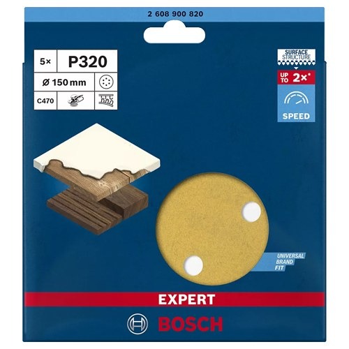 LIJA BOSCH EXPERT C470 150MM G320 5UDS 2608900820