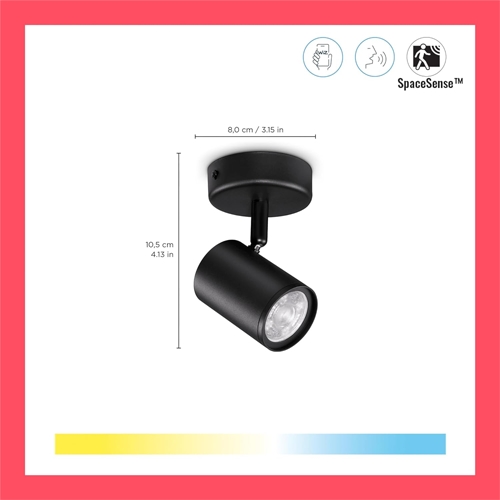 FOCO PHILIPS WIZ IMAGEO 1X5W NEGRO 27-65K