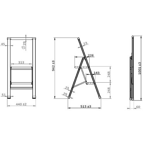 ESCALERA WENKO 601011 2-PELD ALUM PLEGABL