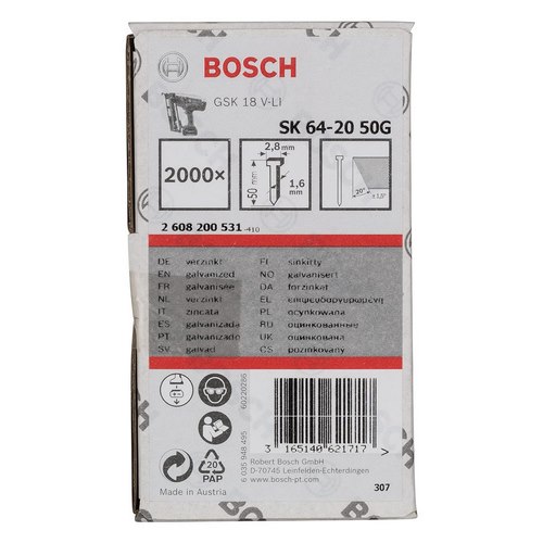 CLAVO BOSCH GALVANIZ SK64-20 50MM 2608200531