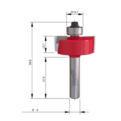 FRESA RECTA MILWAUKEE 2 FILOS 7/9,5MM S8
