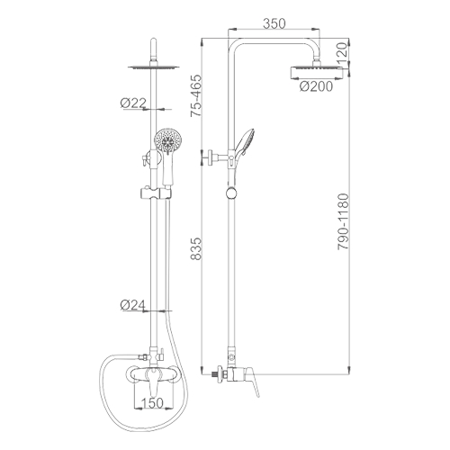 SET BARRA DUCHA IBERGRIF ROMA M17050