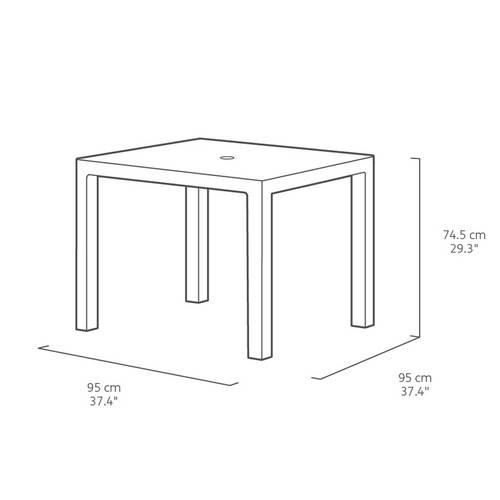 MESA CURVER QUARTET 94X94 MARRON 210775